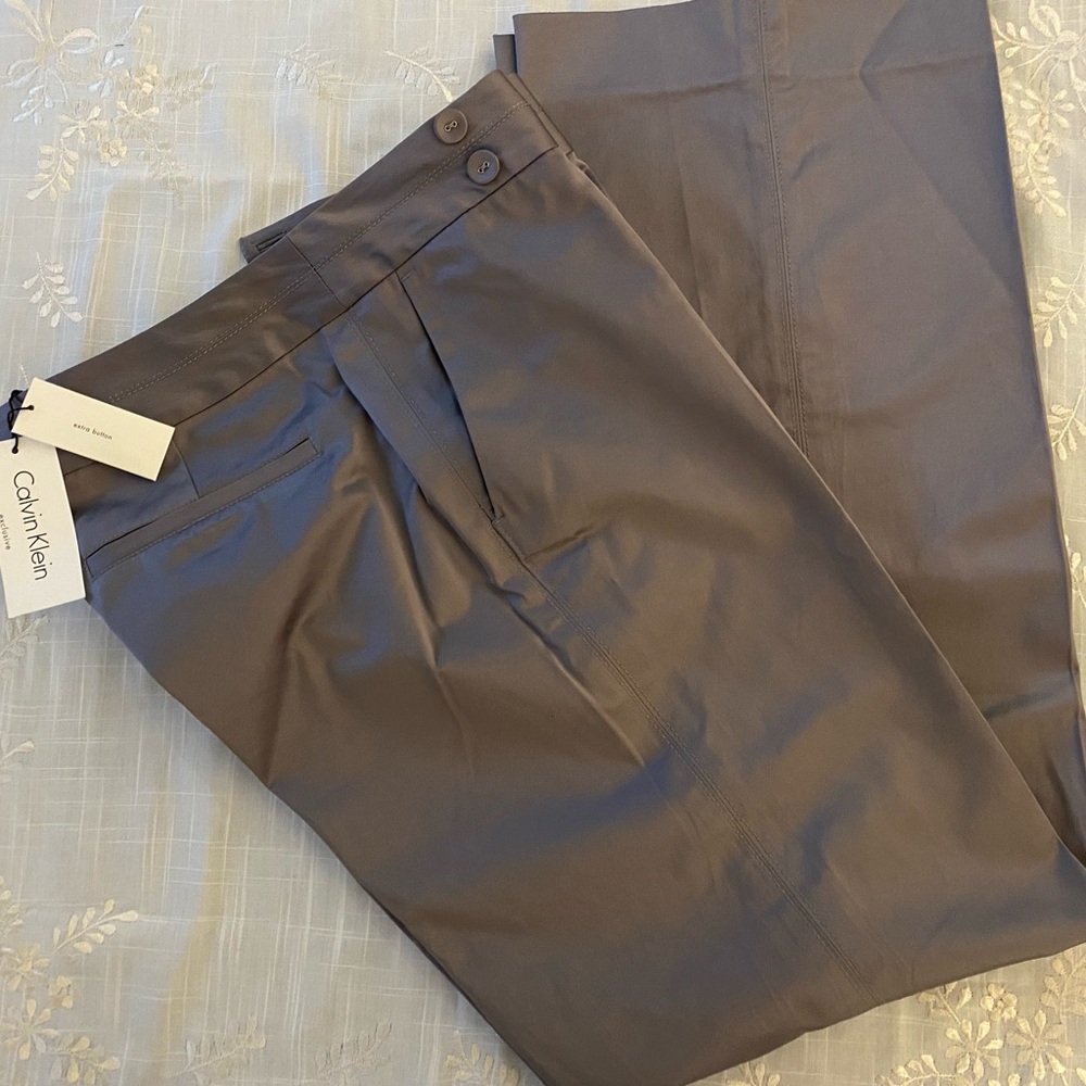 Calvin Klein Gray Pantsuit with Pleated Front